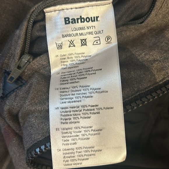 Barbour Black Quilted Jacket Winter Tartan Women’s Size 6 - Picture 14 of 14